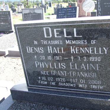 DELL Denis Hall Kennelly 1917-1990 &amp; Phyllis Elaine GRANT-FRANKISH 1926-2008