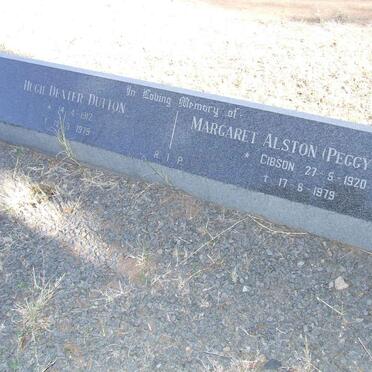 DUTTON Hugh Dexter 1912-1979 &amp; Margaret Alston GIBSON 1920-1979