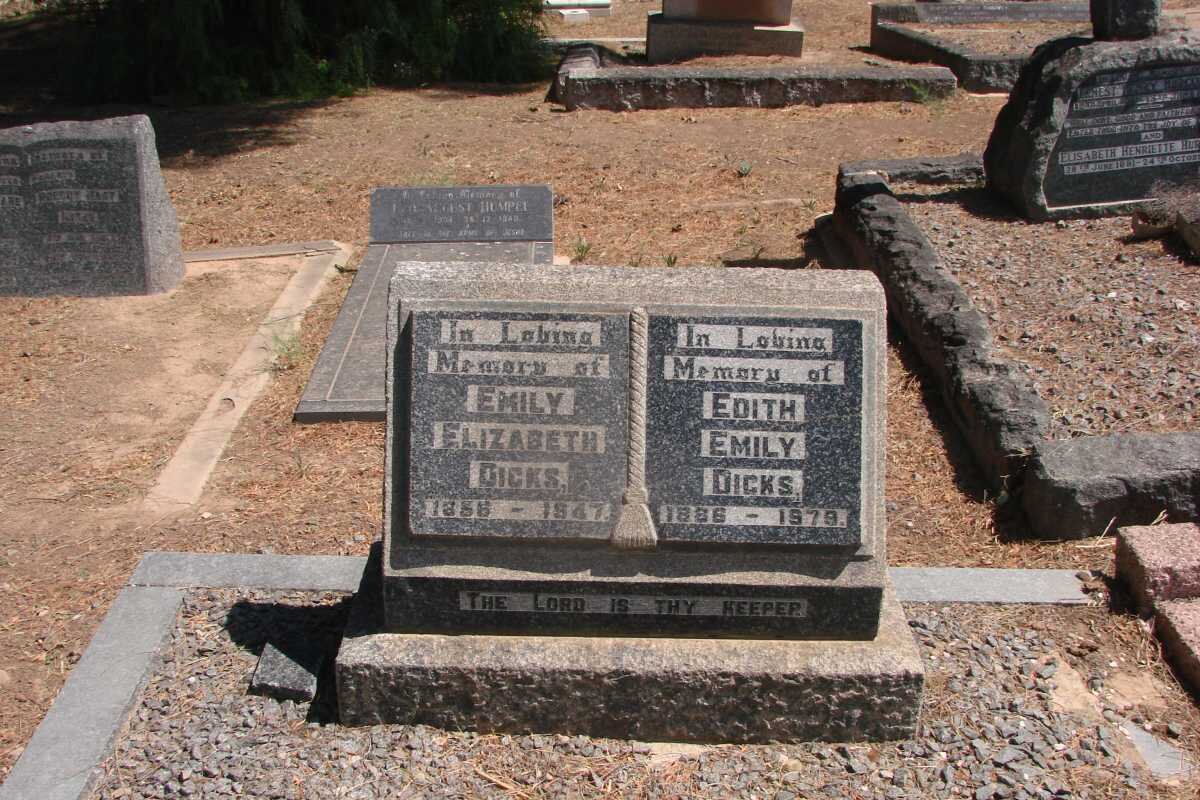 DICKS Emily Elizabeth 1856-1947 :: DICKS Edith Emily 1886-1979