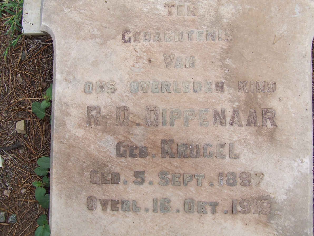 DIPPENAAR R.D. nee KRUGEL 1897-1919
