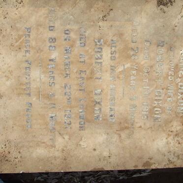 DIXON Robert -1921 &amp; Jane -1915