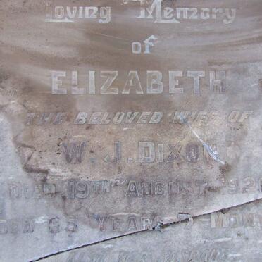 DIXON Elizabeth -1920