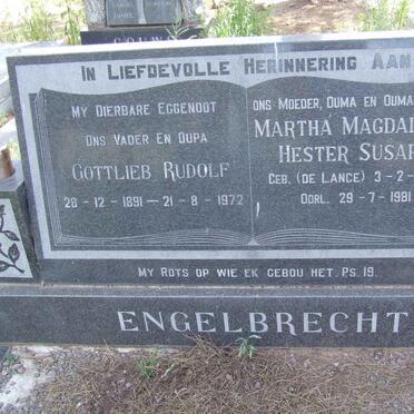 ENGELBRECHT Gottlieb Rudolf 1891-1972 &amp; Martha Magdalena Hester Susara DE LANGE 1894-1981