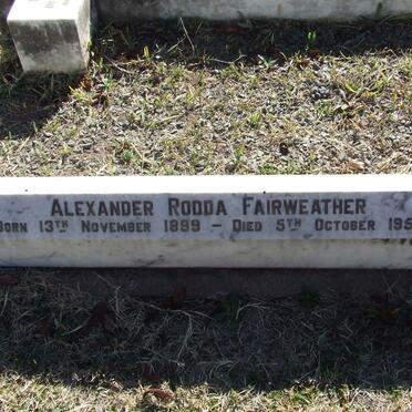 FAIRWEATHER Alexander Rodda 1899-1958