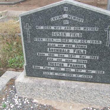 FIELD Archibald 1881-1955 &amp; Susan 1884-1944 :: FRANKEL Hester nee FIELD 1906-1955