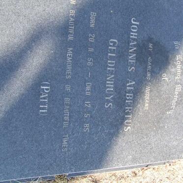 GELDENHUYS Johannes Albertus 1956-1985