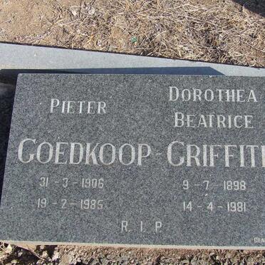 GOEDKOOP Pieter 1906-1985 :: GRIFFITH Dorothea Beactrice 1898-1981