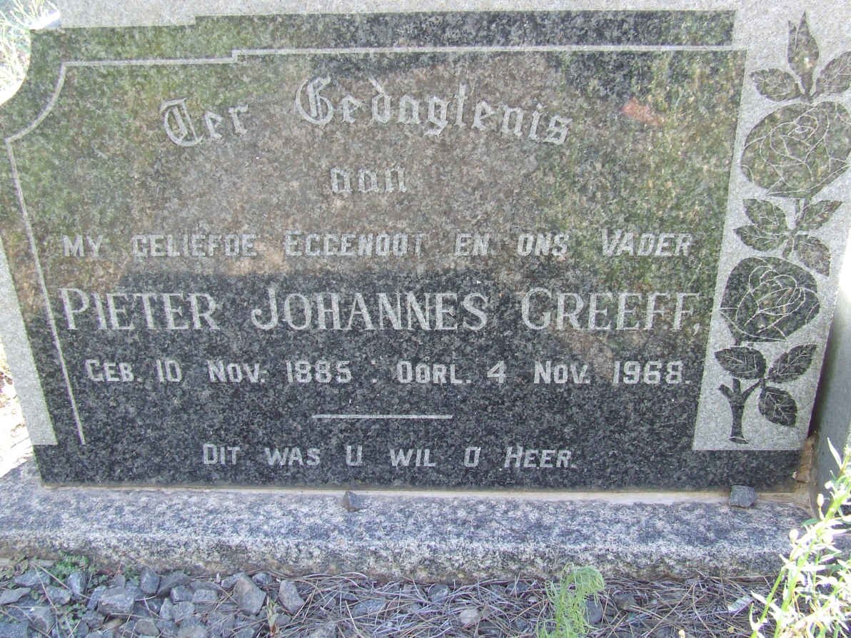 GREEFF Pieter Johannes 1885-1968