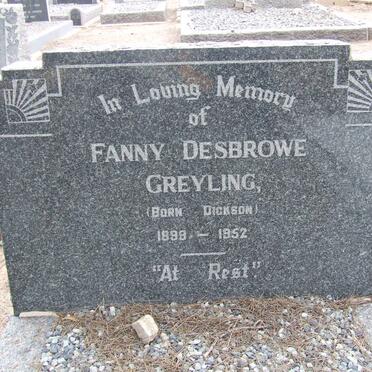 GREYLING Fanny Desbrowe nee DICKSON 1899-1952