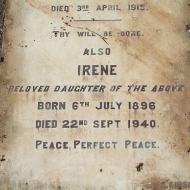 HURLEY Emily Eliza nee HOBBS 1860-1915 :: HURLEY Irene 1896-1940