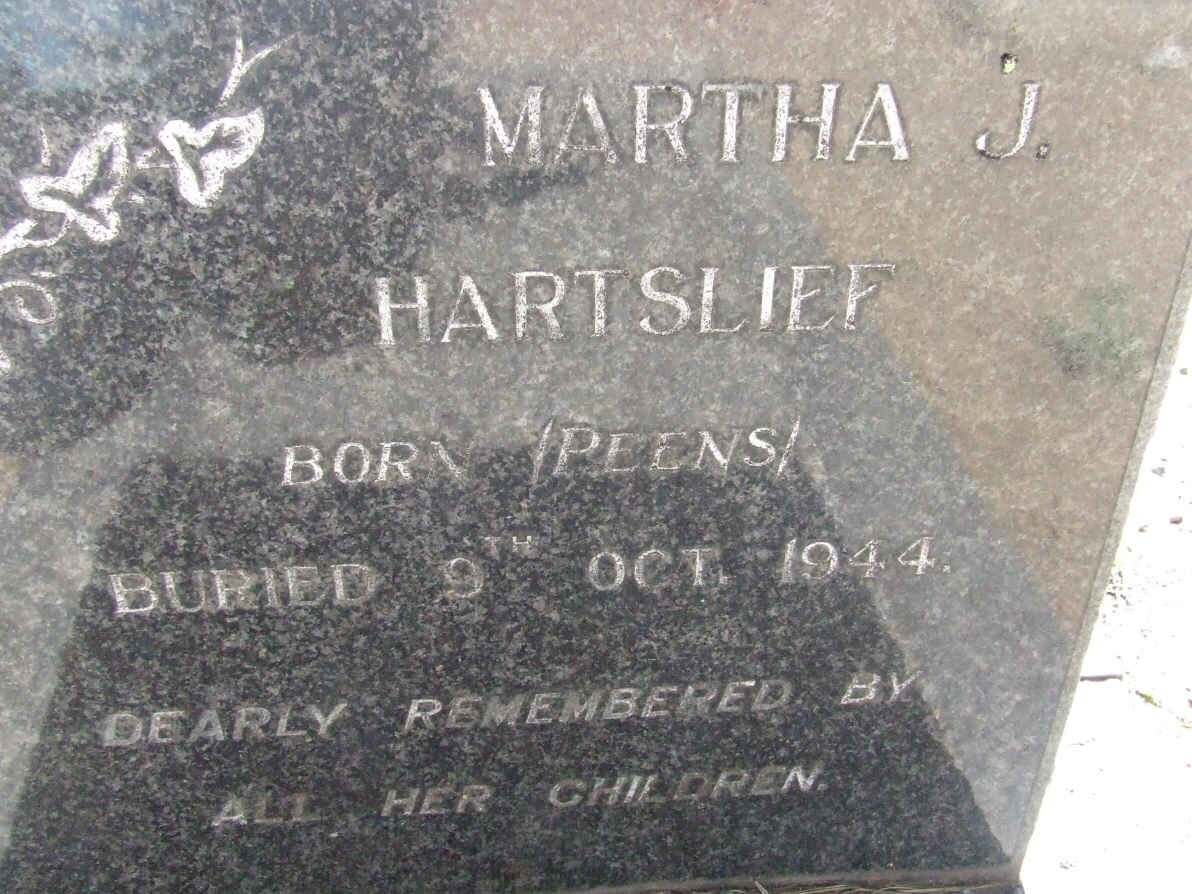 HARTSLIEF Martha J. nee PEENS -1944