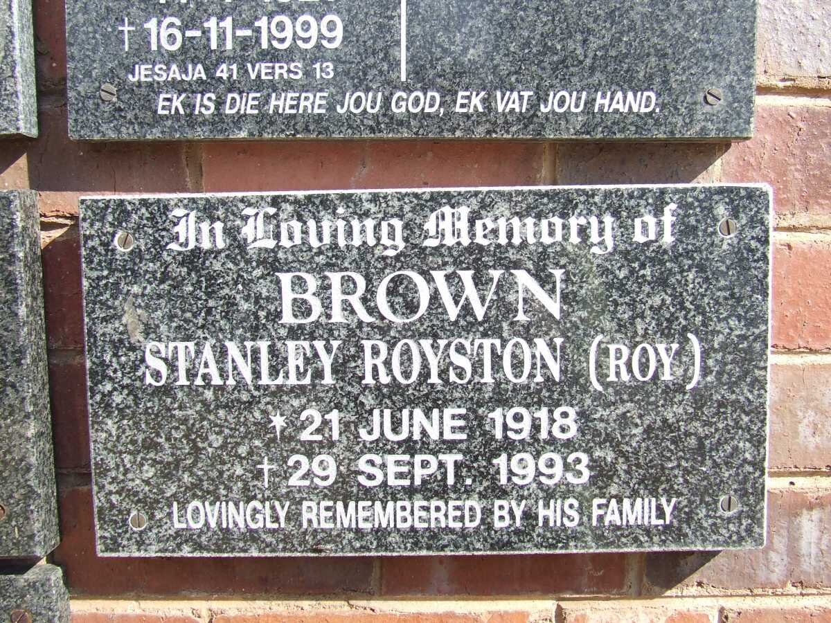 BROWN Stanley Royston 1918-1993