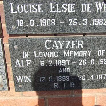 CAYZER Alf 1897-1982 &amp; Win 1898-1979