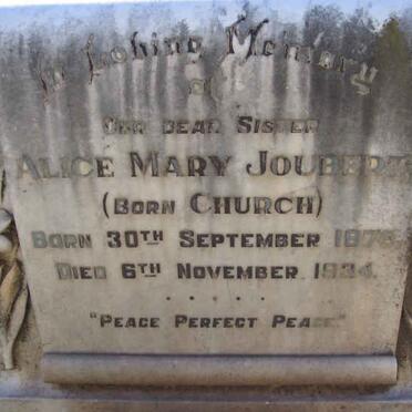 JOUBERT Alice Mary nee CHURCH 1879-1934