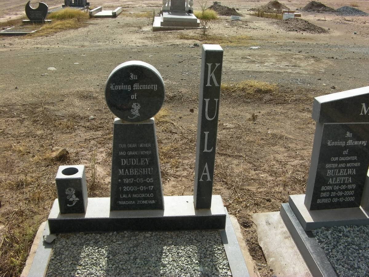 KULA Dudley Mabeshu 1917-2003