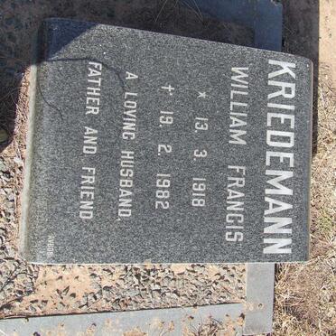 KRIEDEMANN William Francis 1918-1982