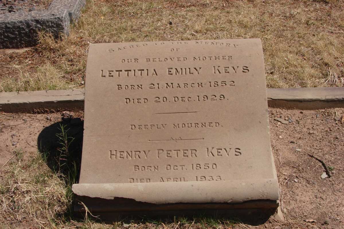 KEYS Lettitia Emily 1852-1929 :: KEYS Henry  Peter 1850-1933