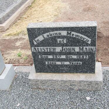 MAIN Henry Alexander 1904-1981 &amp; Marjorie Edith 1903-1992 :: MAIN Alister John -1947