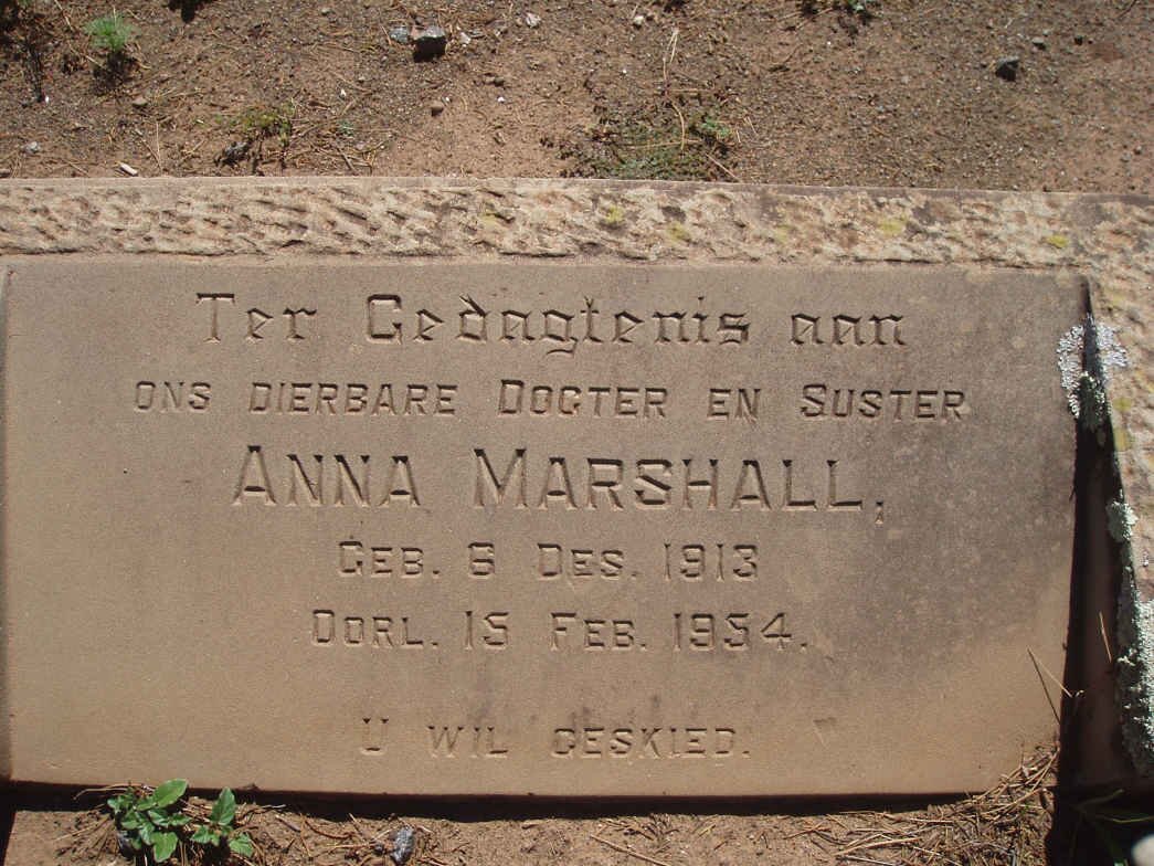 MARSHALL Anna 1913-1954