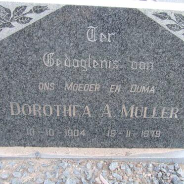 MULLER Dorothea A. 1904-1979