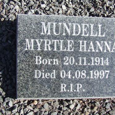 MUNDELL Myrtle Hanna 1914-1997