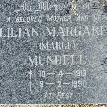 MUNDELL Edward Hood 1910-1978 &amp; Lilian Margaret 1913-1990