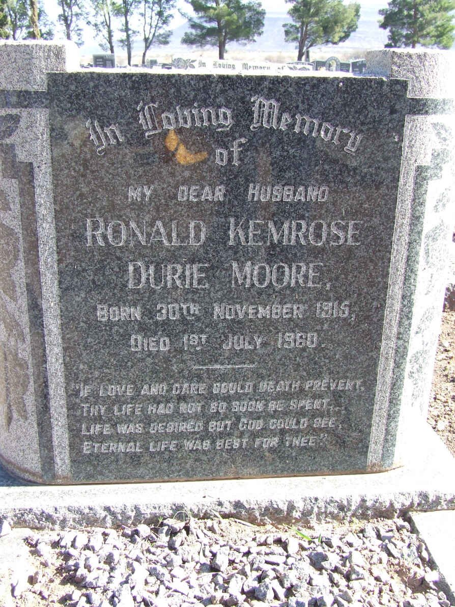 MOORE Ronald Kemrose Durie 1915-1960