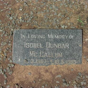 McCALLUM Isobel Dunbar 1907-1995