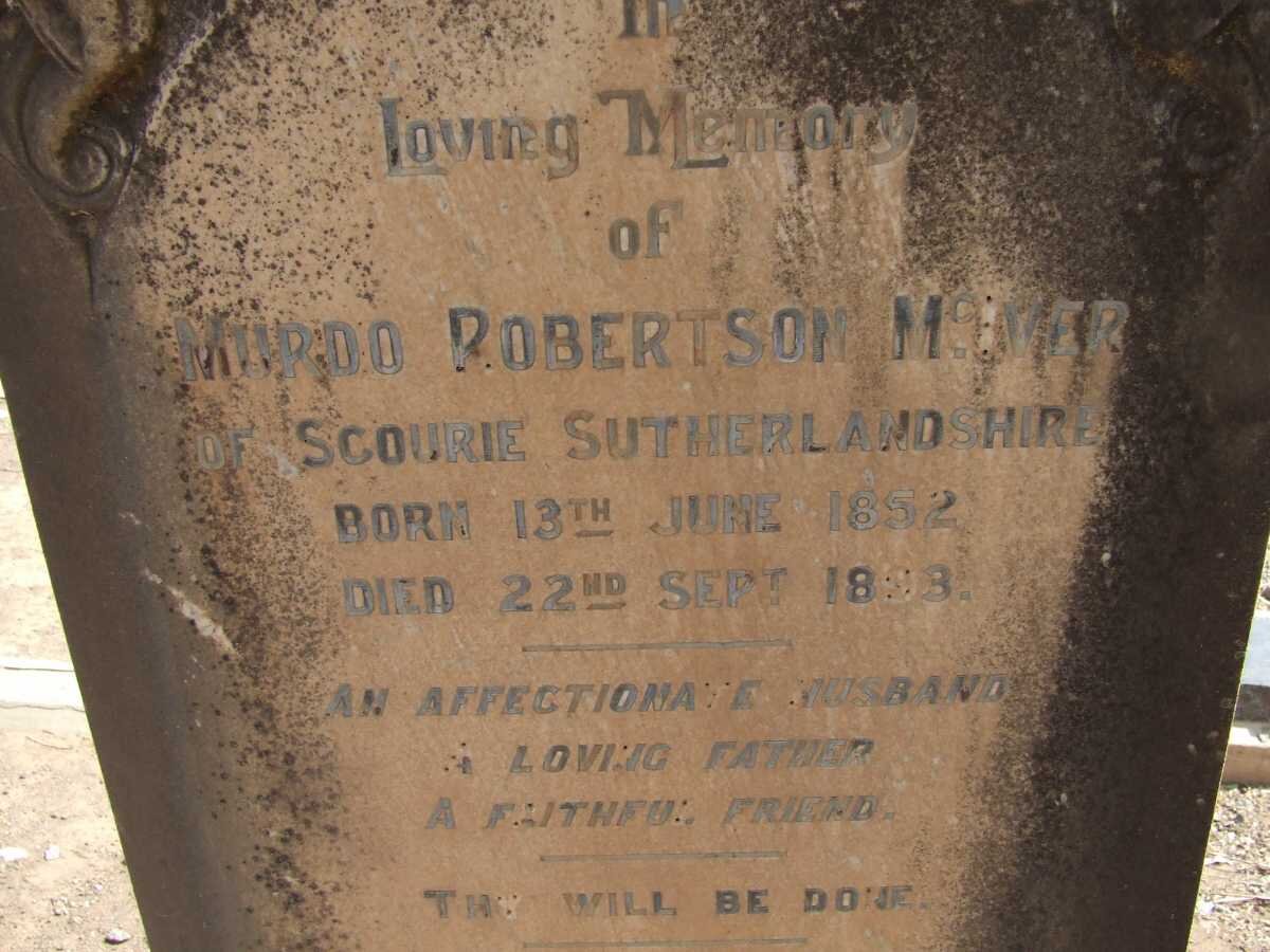 McIVER Murdo Robertson 1852-1893