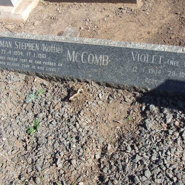 McCOMB Norman Stephen 1904-1961 &amp; Violet SELLICK 1904-1989