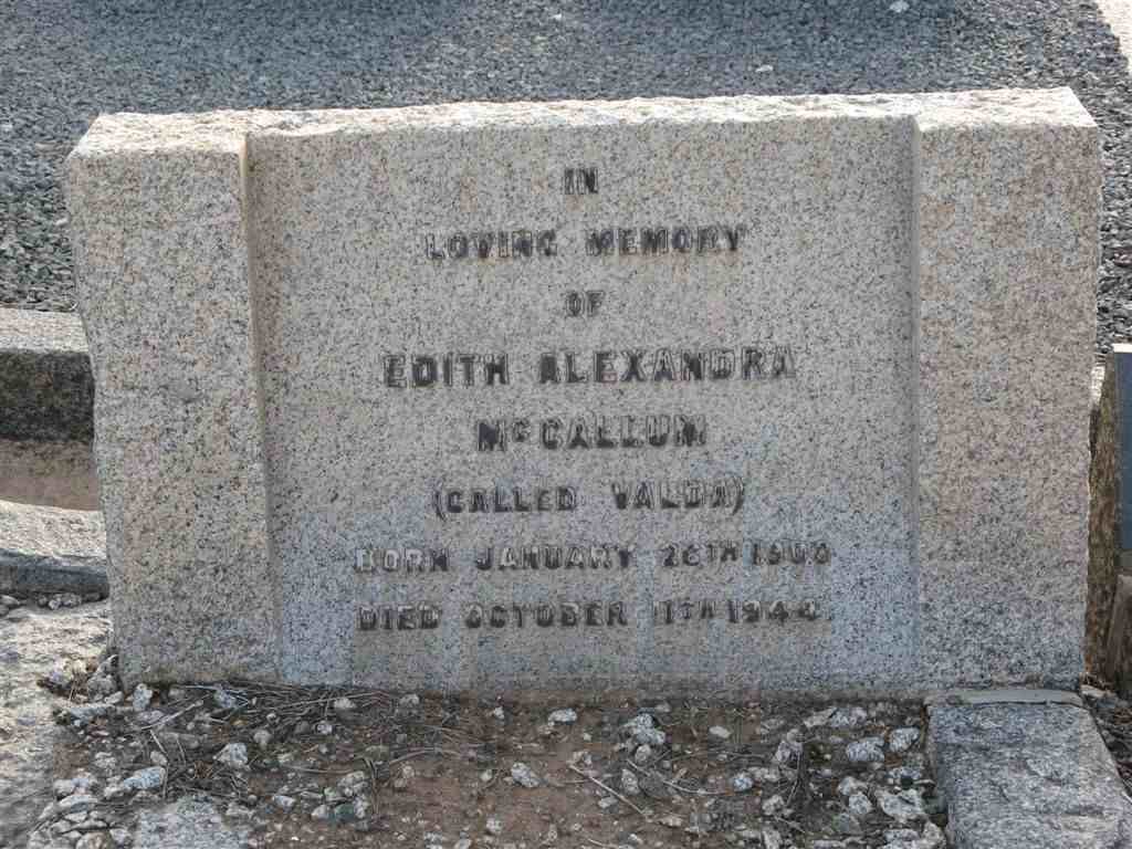 McCALLUM Edith Alexandra 1908-1944