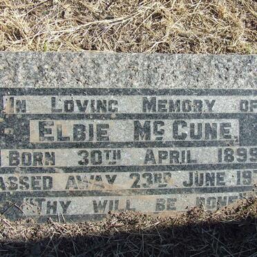 McCUNE Elbie 1899-1978