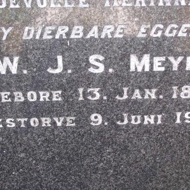 MEYER W.J.S. 1862-1937
