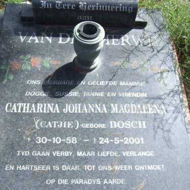 MERWE Catharina Johanna Magdalena, van der nee BOSCH 1958-2001