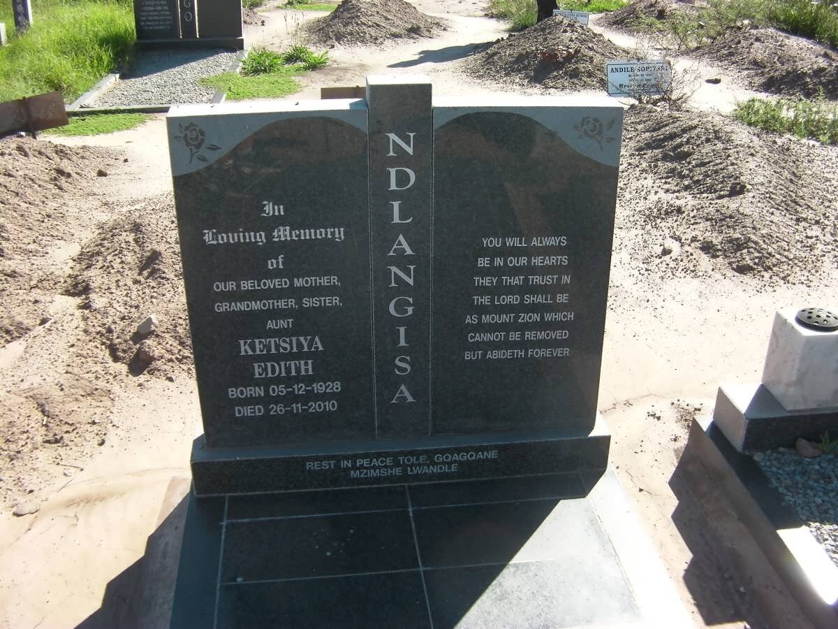 NDLANGISA Ketsiya Edith 1928-2010