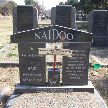 NAIDOO Mary 1951-2003 &amp; Fatima 1951-2003 