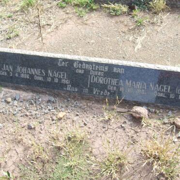 NAGEL Jan Johannes 1886-1961 &amp; Dorothea Maria BURGER 1885-1961