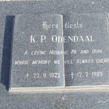 ODENDAAL K.P. 1922-1989