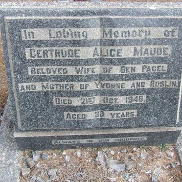 PAGEL Gertrude Alice Maude -1946
