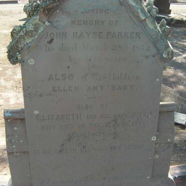 PARKER John Hayse -1872 &amp; Elizabeth -1888 :: PARKER Ellen :: PARKER Amy :: PARKER Baby