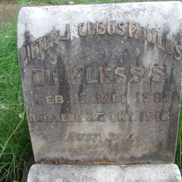 PLESSIS Pieter Jacobus Paulus, du 1882-1918
