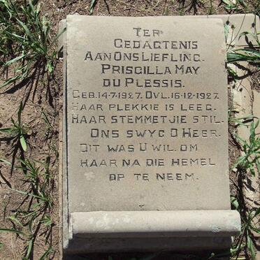 PLESSIS Priscilla May, du 1927-1927