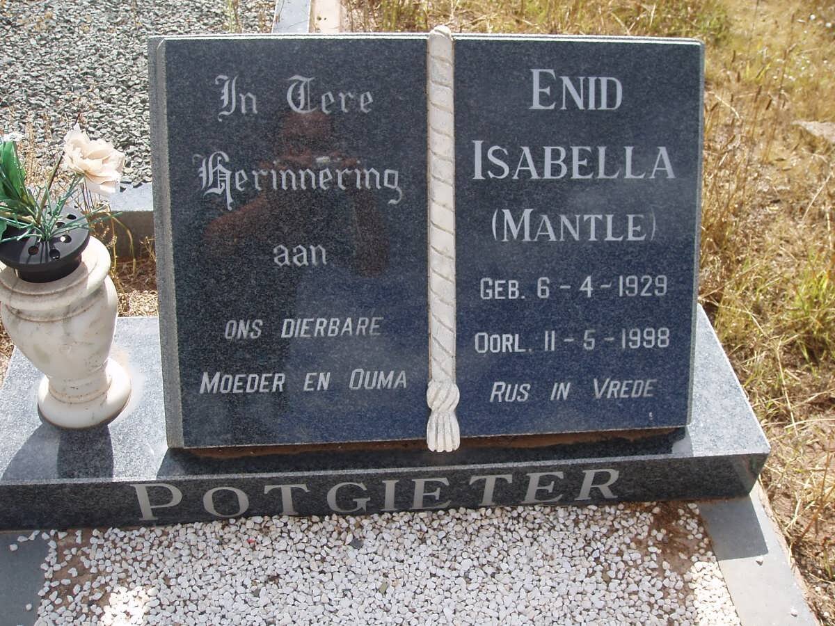 POTGIETER Enid Isabella nee MANTLE 1929-1998