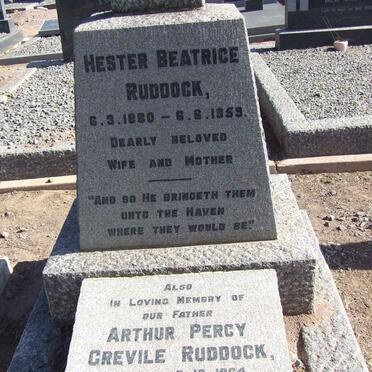 RUDDOCK Arthur Percy Grevile -1964 &amp; Hester Beatrice 1880-1959