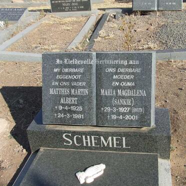 SCHEMEL Matthes Martin Albert 1925-1981 &amp; Maria Magdalena SMUTS 1927-2001