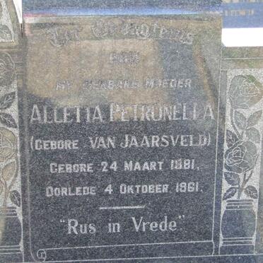 SCOTT Aletta Petronella nee VAN JAARSVELD 1881-1961