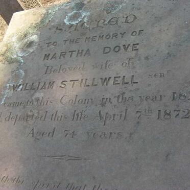 STILLWELL Martha nee DOVE -1872