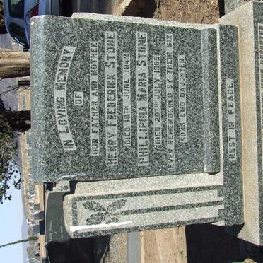 STONE Henry Frederick -1942 &amp; Phillipina Maria -1965