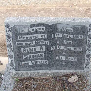SHUMAN Alma A. nee WHITTLE 1899-1971