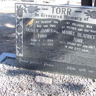 TORR Oliver James 1894-1985 &amp; Mabel Beatrice -1967